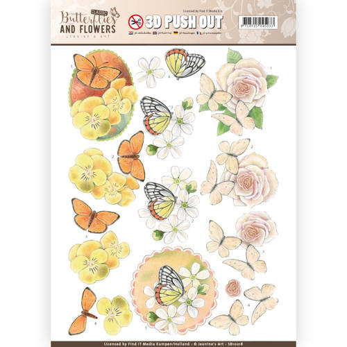 Jeanines Art SB10218 - Uitdrukvel - Jeanines Art- Classic Butterflies and Flowers - Lovely Butterflies