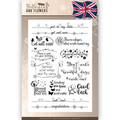 JACS10010 - Stempel Tekst - Jeanines Art - Classic Butterflies and Flowers - Engels