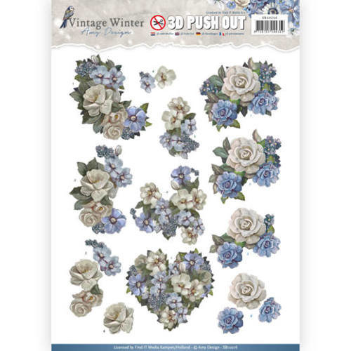 Amy Design SB10216 - Uitdrukvel - Amy Design - Vintage Winter - Winter Flowers