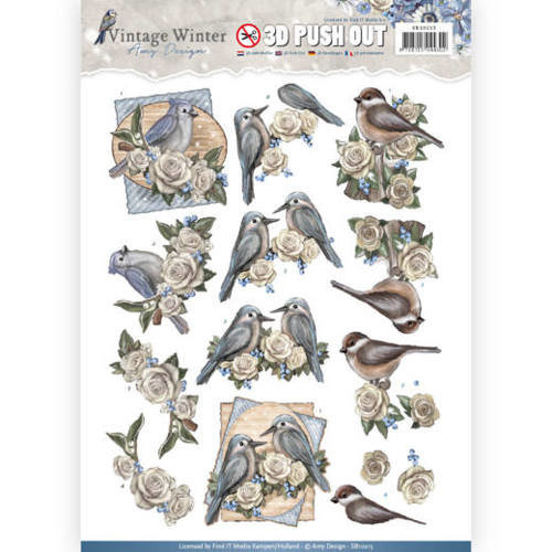 Amy Design SB10215 - Uitdrukvel - Amy Design - Vintage Winter - Winter Birds