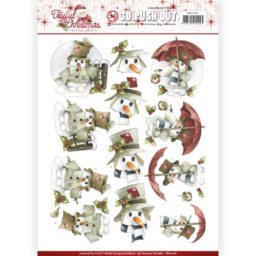 Precious Marieke SB10206 - Uitdrukvel - Precious Marieke - Joyful Christmas - Snowman