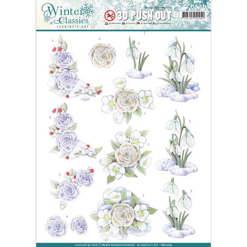 Jeanines Art SB10203 - Jeanines Art- Winter Classics - Snow flowers - 3D Push Out