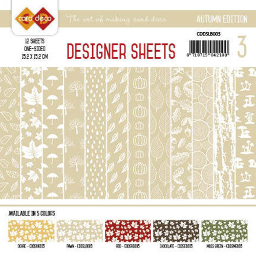 Yvonne Creations CDDSLB003 - Card Deco - Designer Sheets - Autumn Colors-lichtbruin