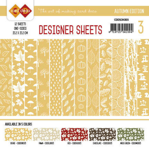 Yvonne Creations CDDSOK003 - Card Deco - Designer Sheets - Autumn Colors-Oker-