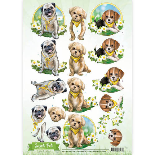 Amy Design CD10960 - 10 stuks knipvellen - Amy Design - Sweet Pet- Dogs