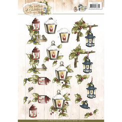 CD10905 - 10 stuks knipvellen - Precious Marieke - The Nature of Christmas - Christmas Lantern