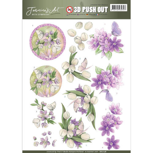 Jeanines Art SB10178 - Uitdrukvel - Jeanines Art- With Sympathy - violet flowers