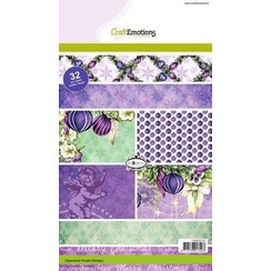 118040/0105 - CraftEmotions Paper stack Purple Holiday 32 vel A5