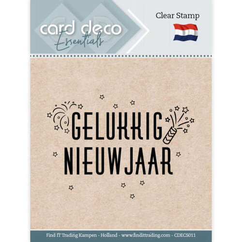 Card Deco CDECS011 - Card Deco Essentials - Clear Stamps - Gelukkig Nieuwjaar