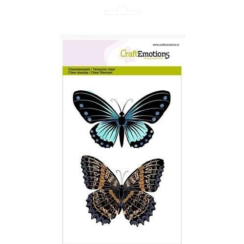 CraftEmotions CRE007 - CraftEmotions clearstamps A6 - 2 vlinders nr 1 Botanical