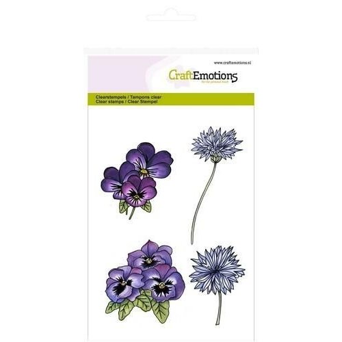 CraftEmotions CRE0061 - CraftEmotions clearstamps A6 - Viooltjes en korenbloemen Romantic Provence