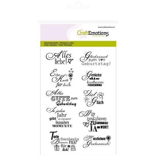 CraftEmotions CRE0103 - CraftEmotions clearstamps A6 - tekst DE Glückwunsch