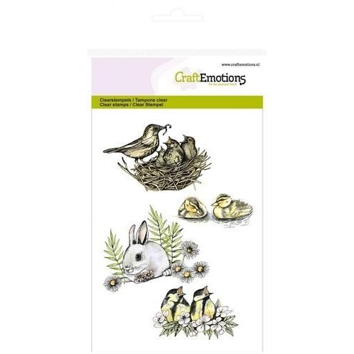 CraftEmotions CRE0119 - CraftEmotions clearstamps A6 - vogels, konijn