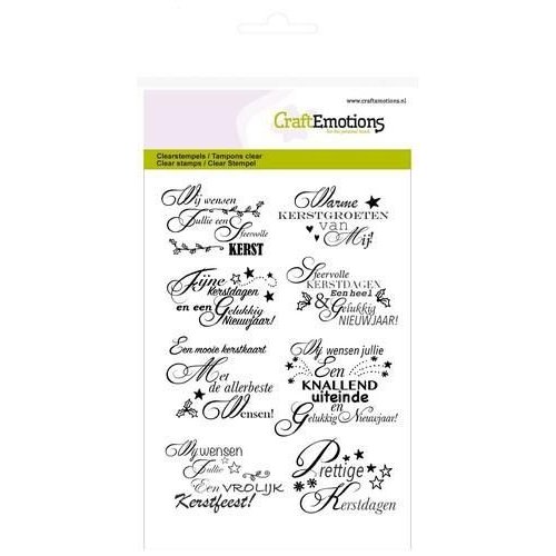 CraftEmotions CRE0127 - CraftEmotions clearstamps A6 - tekst NL kerstwensen