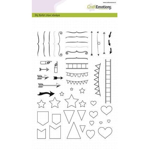 CraftEmotions CRE0185 - CraftEmotions clearstamps A5 - Bullet Journal - tekens groot