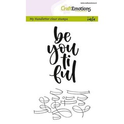 CRE0189 - CraftEmotions clearstamps A6 -  handletter -  be you ti ful (Eng) Carla Kamphuis