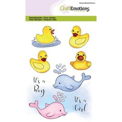 CRE0354 - CraftEmotions clearstamps A6 - bad eendjes - geboorte GB