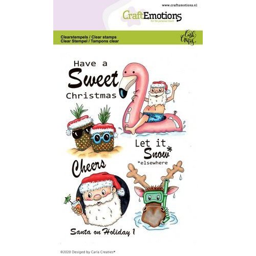 CraftEmotions CRE0368 - CraftEmotions clearstamps A6 - Santa on Holiday 1 Carla Creaties