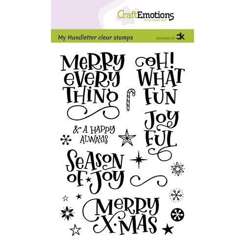 CraftEmotions CRE0379 - CraftEmotions clearstamps A6 - handletter - Merry  X-mas (Eng) Carla Kamphuis