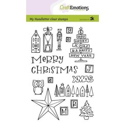 CRE0380 - CraftEmotions clearstamps A6 - handletter - X-mas decorations 1 (Eng) Carla Kamphuis