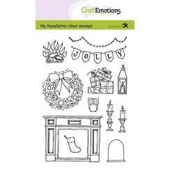 CRE0381 - CraftEmotions clearstamps A6 - handletter - X-mas decorations 2 (Eng) Carla Kamphuis