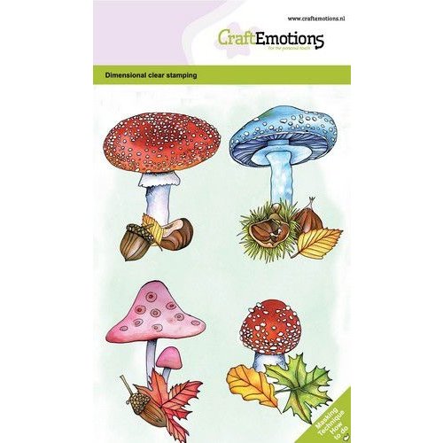 CraftEmotions CRE0374 - CraftEmotions clearstamps A6 - Paddenstoelen GB Dimensional stamp