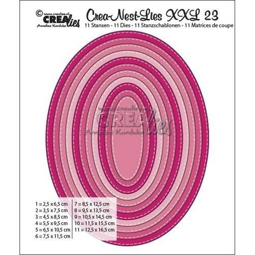 Crealies CLNEST23XXL - Crealies Crea-nest-dies XXL no. 23 stans ovaal basis CLNestXXL23 / 6,5 cm - 16,5 cm