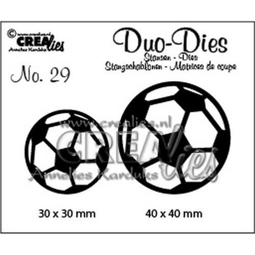 Crealies CLDD29 - Crealies Duo Dies no. 29 voetballen 30x30mm-40x40mm / 9