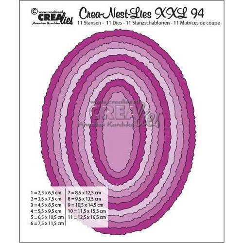 Crealies CLNestXXL94 - Crealies Crea-Nest-Lies XXL no 94 Ovalen met ruwe randen tXXL94 125 x 165mm