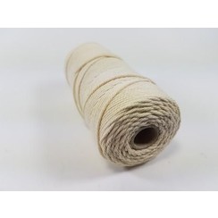 Katoen Macramé touw spoel nr 16  - +/ 1,5mm 100grs  ecru - +/ 110mtr