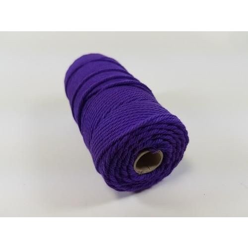 Macramé Katoen Macramé touw spoel nr 32  - +/ 2mm 100grs  paars - +/ 43mtr