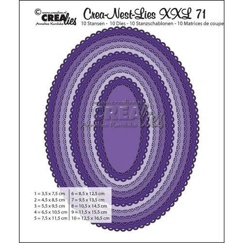 Crealies CNLXXL71 - Crealies Crea-Nest-Lies XXL no 71 Ovals with open scallop max. 12,5x16,5 cm / L71