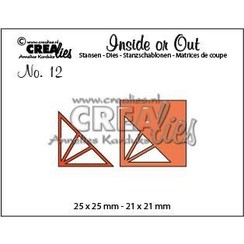 CLIO12 - Crealies Insider or Out Corners F driehoek 2 25 x 25 mm - 21 x 21 mm