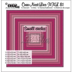 CLNestXXL81 - Crealies Crea-Nest-Lies XXL no 81 vierkanten -kleine gaatjes tXXL81 13,5x13,5cm