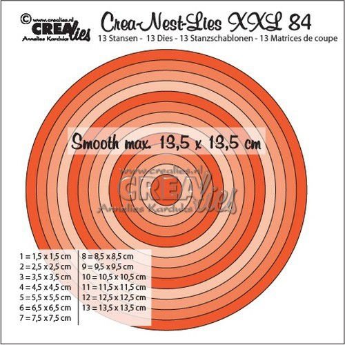 Crealies CLNestXXL84 - Crealies Crea-Nest-Lies XXL no 84 gladde cirkels halve cm tXXL84 13,5x13,5 cm