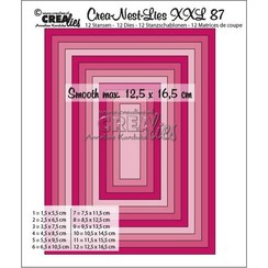 CLNestXXL87 - Crealies Crea-Nest-Lies XXL no 87 gladde rechthoeken halve cm tXXL87 12,5x16,5 cm