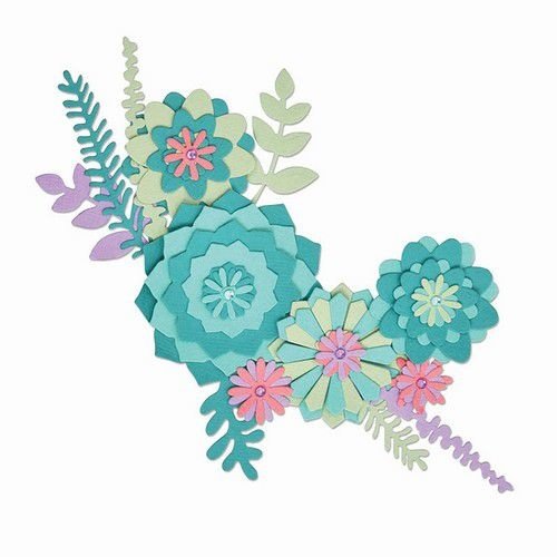 Sizzix 663366 - Sizzix Thinlits Die Set - 15PK Succulent Wreath 6 Lisa Jones