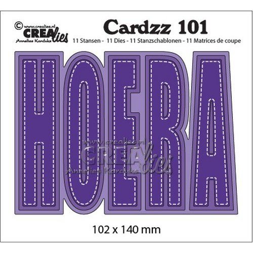 Crealies CLCZ101 - Crealies Cardzz no 101 HOERA (NL) 01 102x140mm