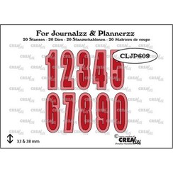 CLJP609 - Crealies Journalzz & Pl Stansen Cijfers met schaduw 09 height 33 - 38mm