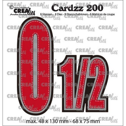 Crealies CLCZ200 - Crealies Cardzz no 00 Cijfers 0 en 1/2 CLCZ200 48x130 - 68x75 mm