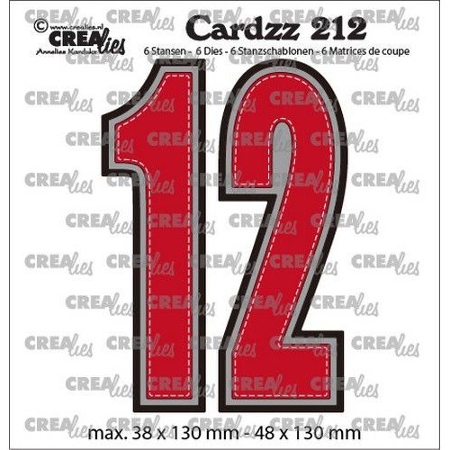 Crealies CLCZ212 - Crealies Cardzz no 12 Cijfers 1 en 2 CLCZ212 38x130 - 48x130 mm