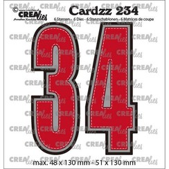 CLCZ234 - Crealies Cardzz no 34 Cijfers 3 en 4 CLCZ234 48x130 - 51x130 mm