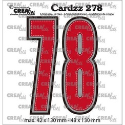 CLCZ278 - Crealies Cardzz no 78 Cijfers 7 en 8 CLCZ278 42x130 - 48x130 mm