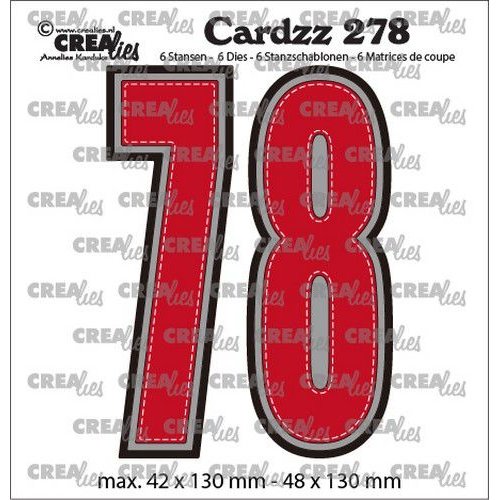 Crealies CLCZ278 - Crealies Cardzz no 78 Cijfers 7 en 8 CLCZ278 42x130 - 48x130 mm