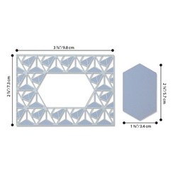 664398 - Sizzix Thinlits Die  Set - 2PK Geo Lattice Frame 8 Jessica Scott