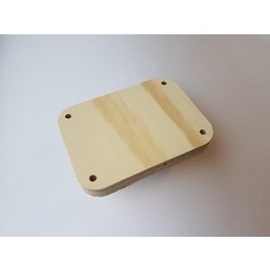 .011 - CraftEmotions Craft Wood -Macramé- Plank rechthoek(afgerond) 13,5x10cm - 1,8cm - holes 7mm