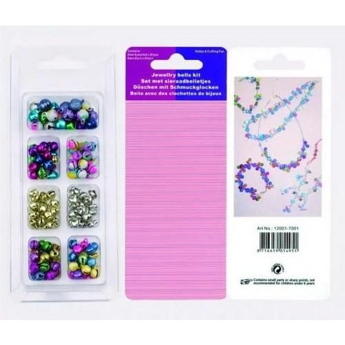 12001-7001 - Set sieraadbelletjes assortie  kleuren 140 ST (1 PK) 6MM/8MM  -7001