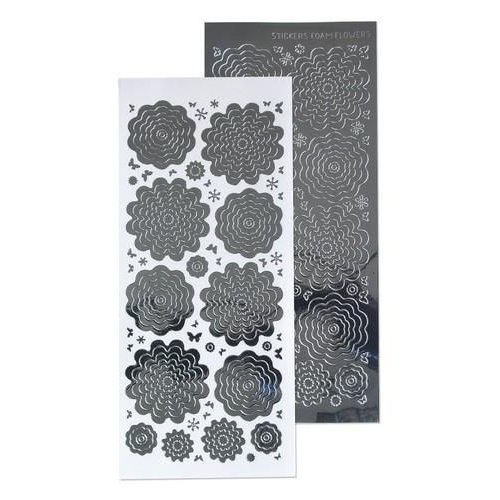 Leane Creatief 61.5824 - 10 Nested Flowers stickers 3. mirror silver