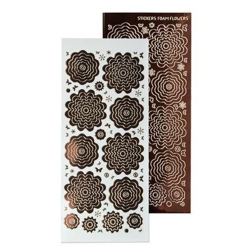Leane Creatief 61.5879 - 10 Nested Flowers stickers 8. mirror brown