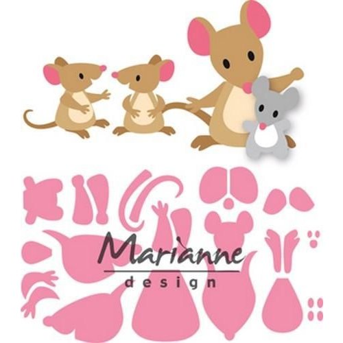 Marianne Design COL1437 - Marianne Design Collectable Eline's mice family